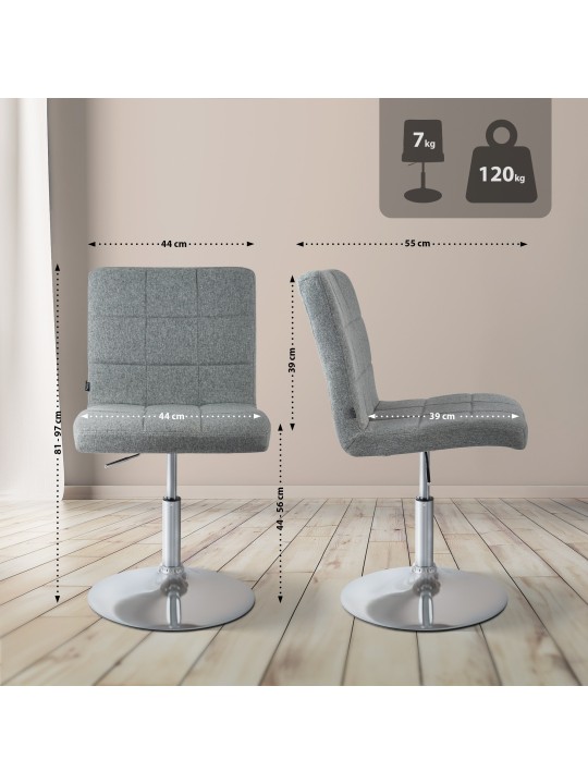 Cadeira Ricky tecido, cinza Cadeira Ricky tecido, cinza