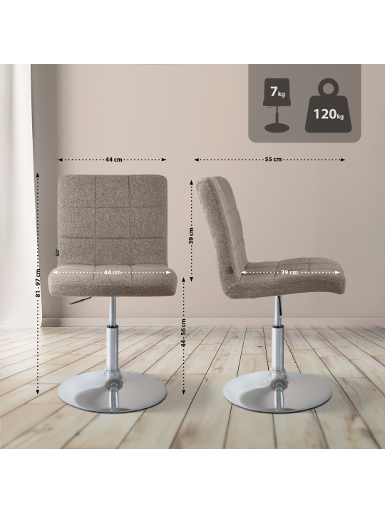 Cadeira Ricky tecido, taupe