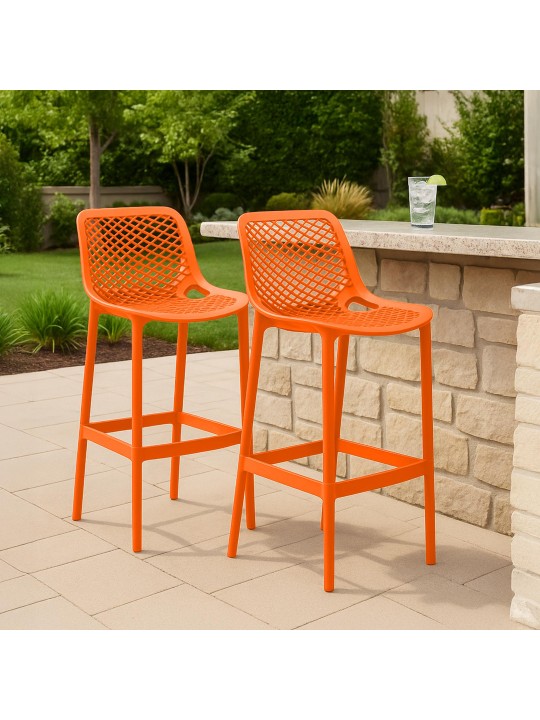 Conjunto de 2 bancos altos Air, laranja Conjunto de 2 bancos altos Air, laranja