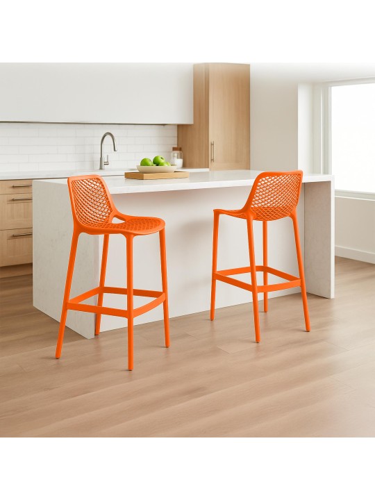 Conjunto de 2 bancos altos Air, laranja Conjunto de 2 bancos altos Air, laranja