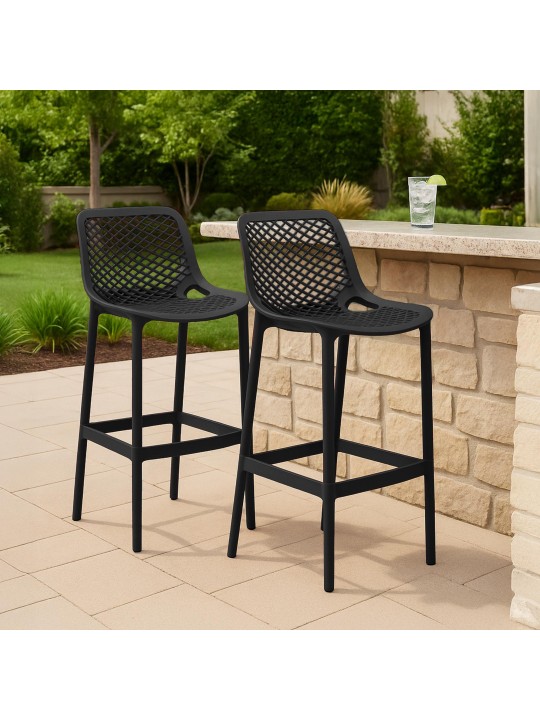 Conjunto de 2 bancos altos Air, preto Conjunto de 2 bancos altos Air, preto