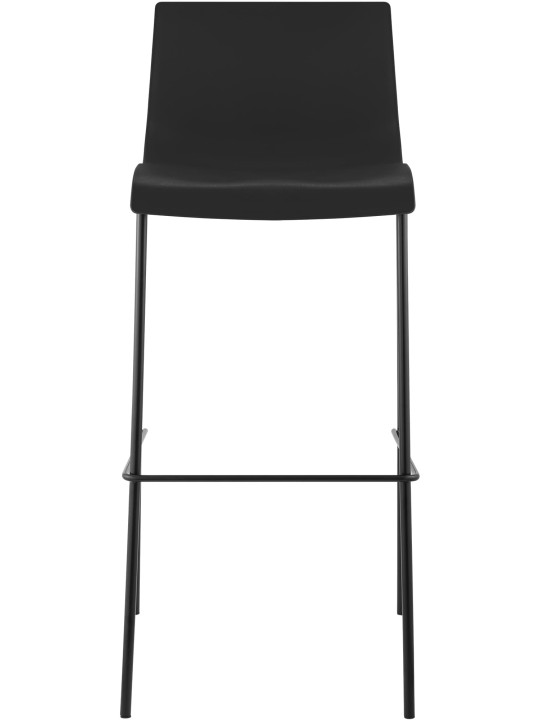 Conjunto de 2 bancos altos de plástico Hoover com estrutura de 4 pés, preto Conjunto de 2 bancos altos de plástico Hoover com estrutura de 4 pés, preto