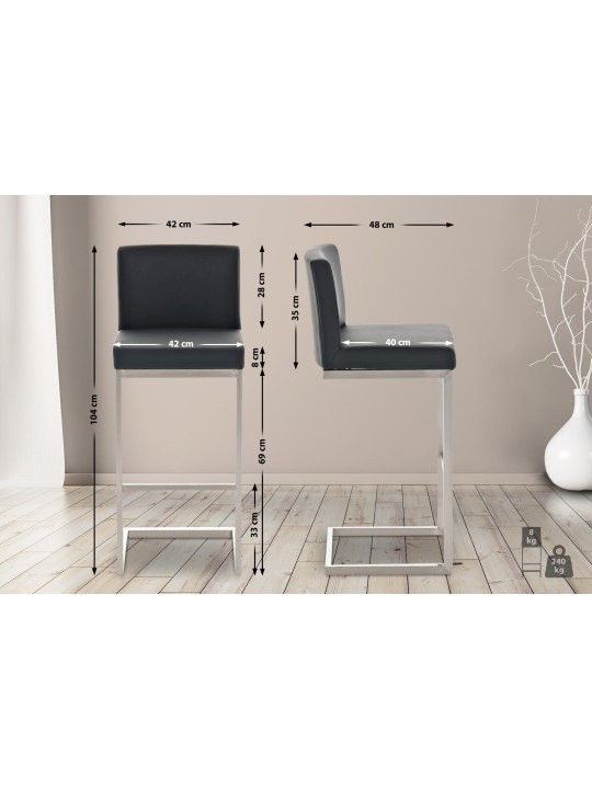 Banqueta alta Paros, preto Banqueta alta Paros, preto