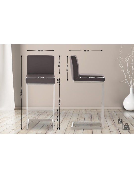 Banqueta alta Paros, castanho