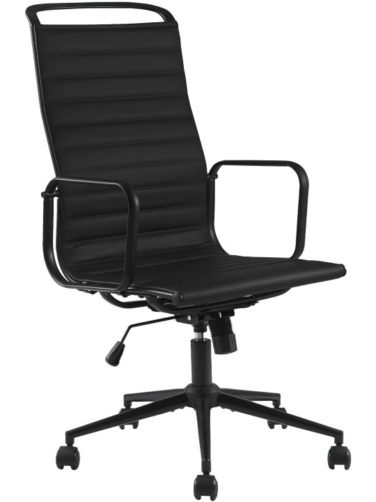 Cadeira de escritório Nelson em pele sintética, preto