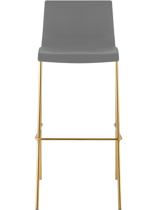 Banqueta alta Hoover plástico 4 pés dourado, cinza