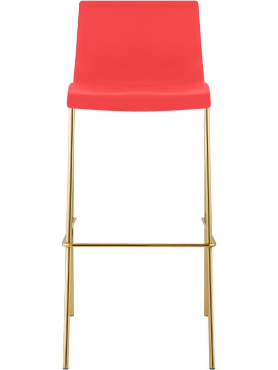 Banqueta alta Hoover plástico 4 pés dourado, vermelho Banqueta alta Hoover plástico 4 pés dourado, vermelho