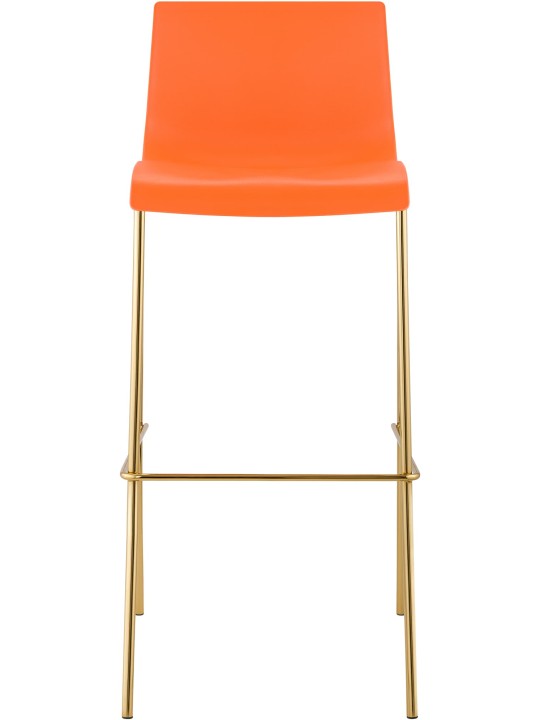 Banqueta alta Hoover plástico 4 pés dourado, laranja