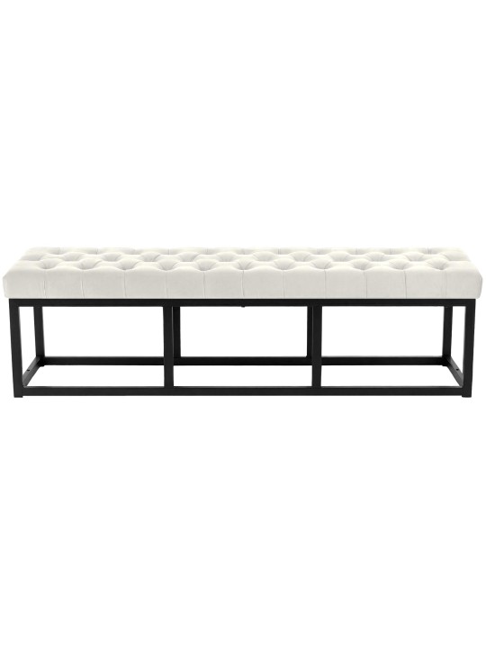 Banco Polson veludo 150 cm, creme Banco Polson veludo 150 cm, creme