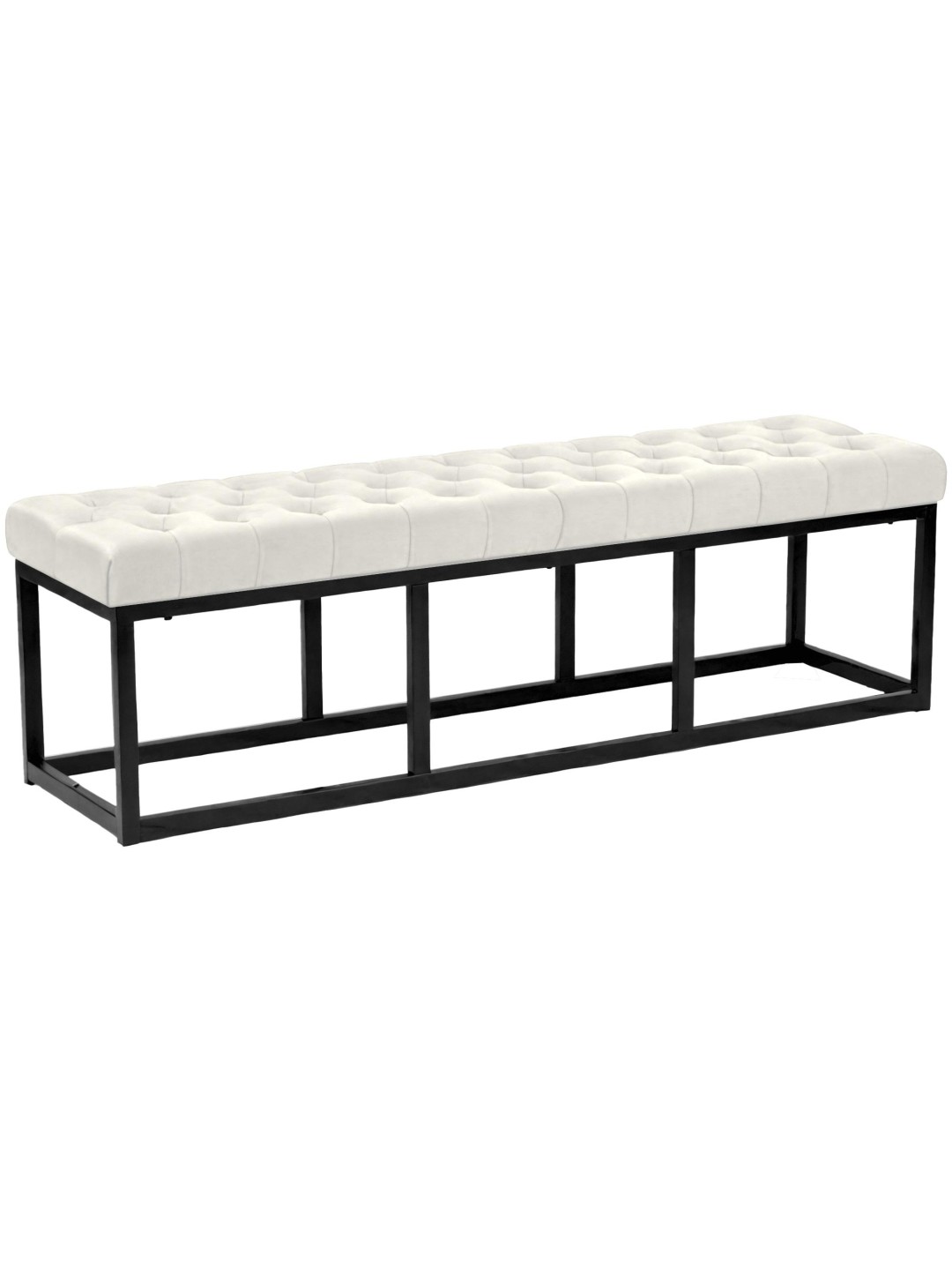 Banco Polson veludo 150 cm, creme