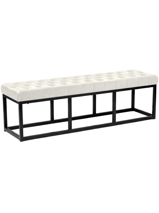 Banco Polson veludo 150 cm, creme Banco Polson veludo 150 cm, creme