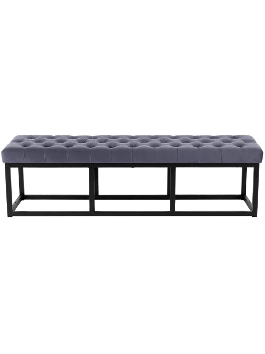 Banco Polson veludo 150 cm, cinza