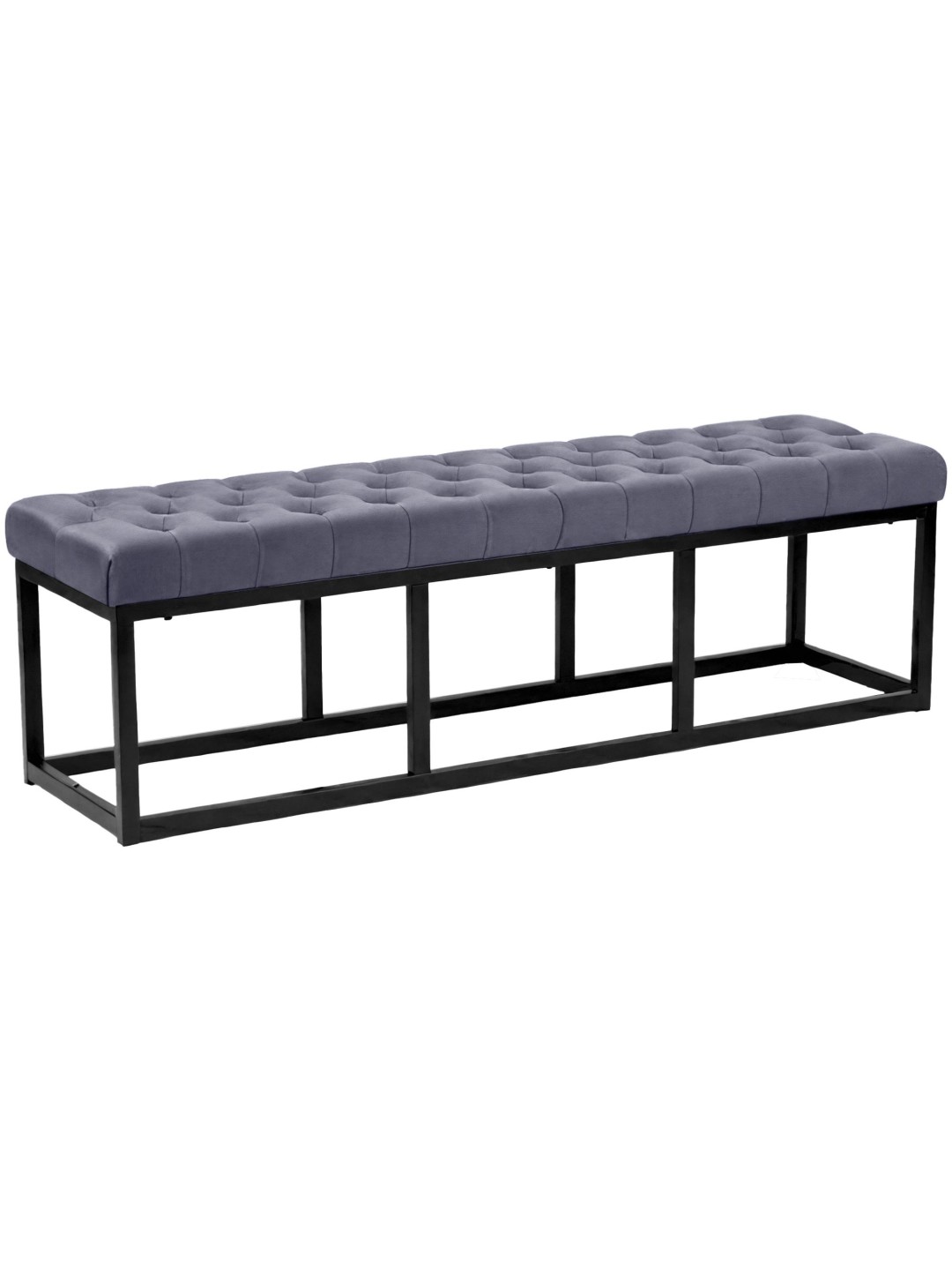 Banco Polson veludo 150 cm, cinza