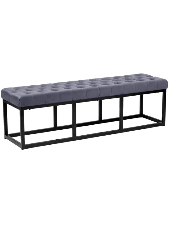 Banco Polson veludo 150 cm, cinza