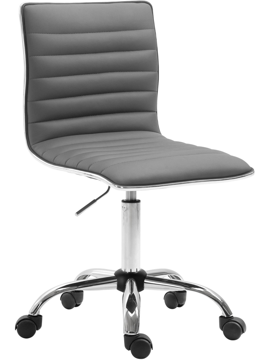 Banqueta de trabalho Alamosa em couro sintético, cinza