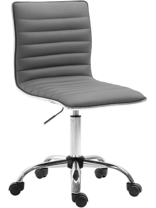 Banqueta de trabalho Alamosa em couro sintético, cinza