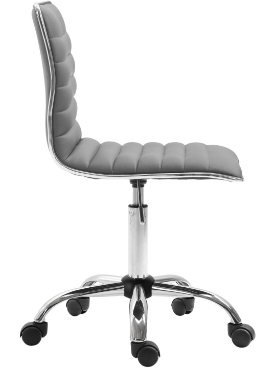 Banqueta de trabalho Alamosa em couro sintético, cinza