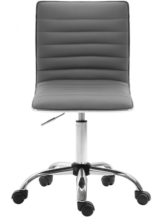 Banqueta de trabalho Alamosa em couro sintético, cinza