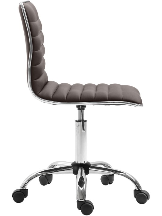 Banqueta de trabalho Alamosa em couro sintético, castanho