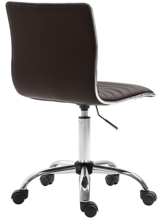 Banqueta de trabalho Alamosa em couro sintético, castanho