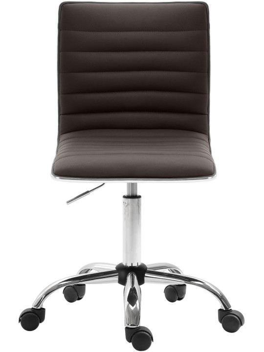 Banqueta de trabalho Alamosa em couro sintético, castanho