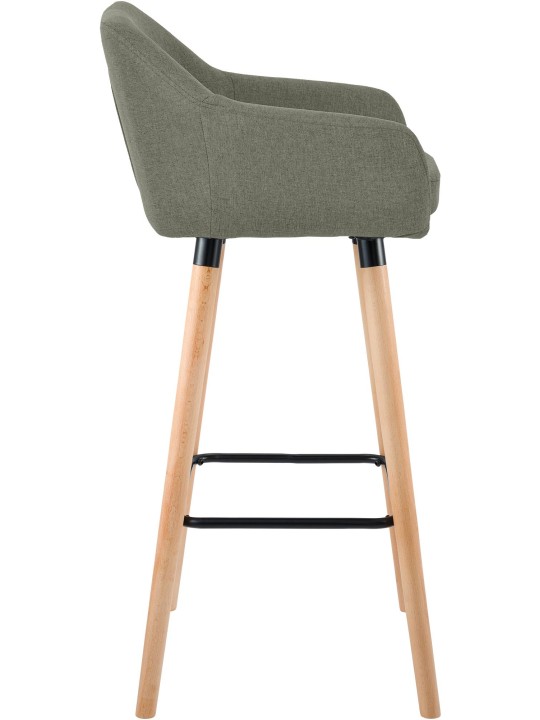 Conjunto de 2 bancos altos em tecido Grant, cinza claro Conjunto de 2 bancos altos em tecido Grant, cinza claro