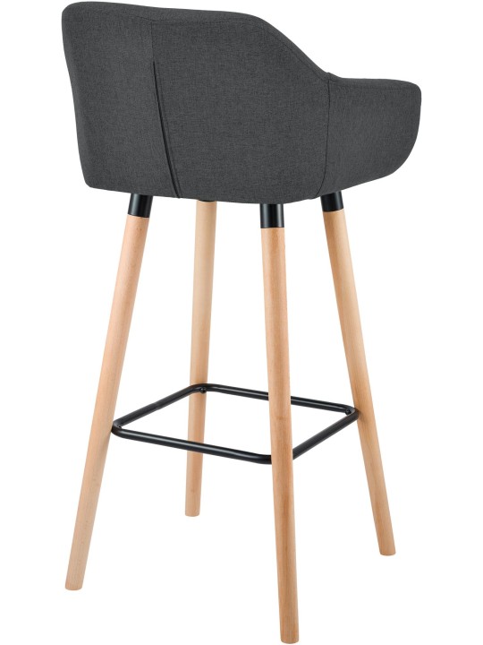 Conjunto de 2 bancos altos em tecido Grant, cinza escuro Conjunto de 2 bancos altos em tecido Grant, cinza escuro