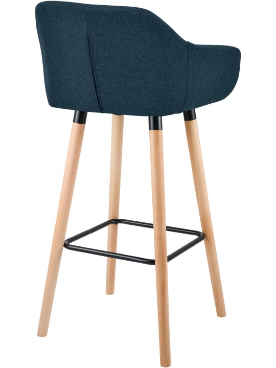 Conjunto de 2 bancos altos em tecido Grant, azul Conjunto de 2 bancos altos em tecido Grant, azul