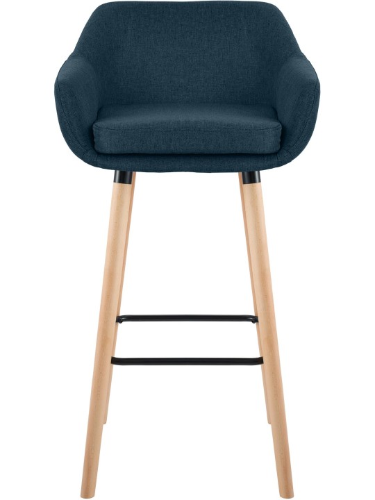 Conjunto de 2 bancos altos em tecido Grant, azul Conjunto de 2 bancos altos em tecido Grant, azul