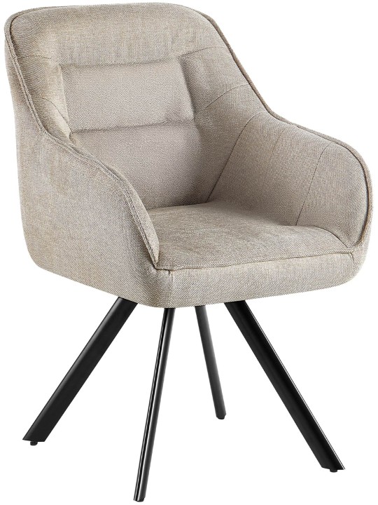 Cadeira Pettuli em tecido, creme