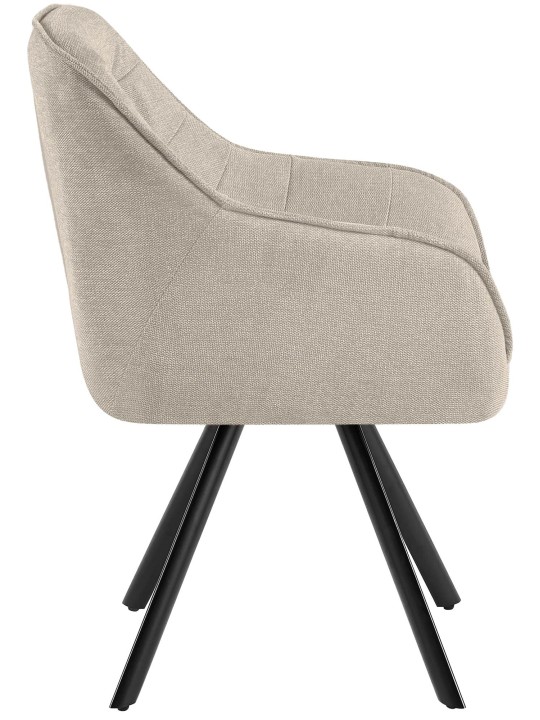 Cadeira Pettuli em tecido, creme