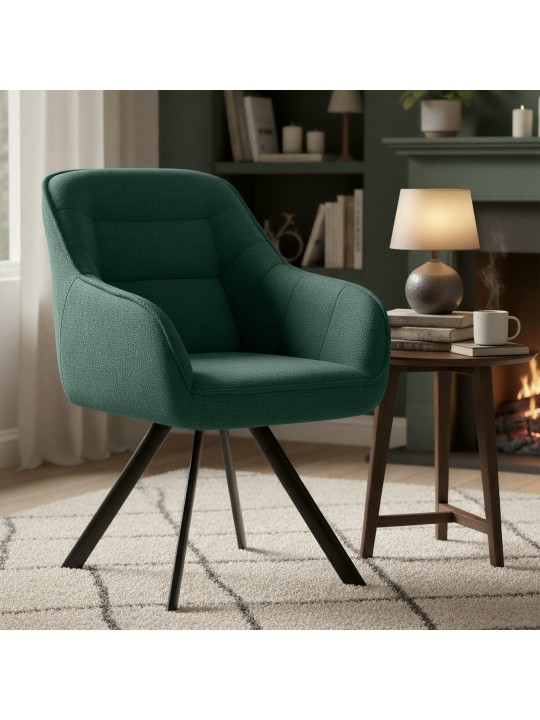 Cadeira Pettuli em tecido, verde