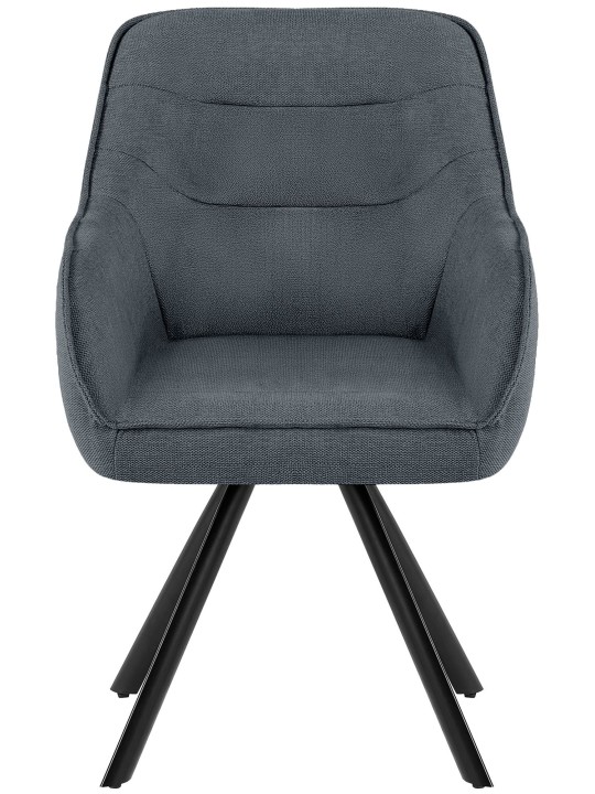 Cadeira Pettuli em tecido, cinza escuro