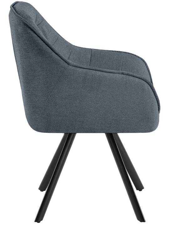 Cadeira Pettuli em tecido, cinza escuro