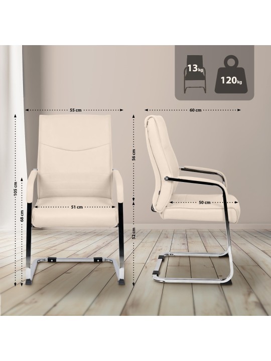 Conjunto de 2 cadeiras para visitantes Hobart, creme Conjunto de 2 cadeiras para visitantes Hobart, creme