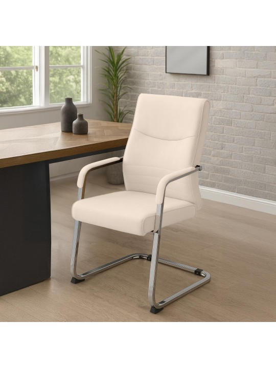 Conjunto de 2 cadeiras para visitantes Hobart, creme Conjunto de 2 cadeiras para visitantes Hobart, creme
