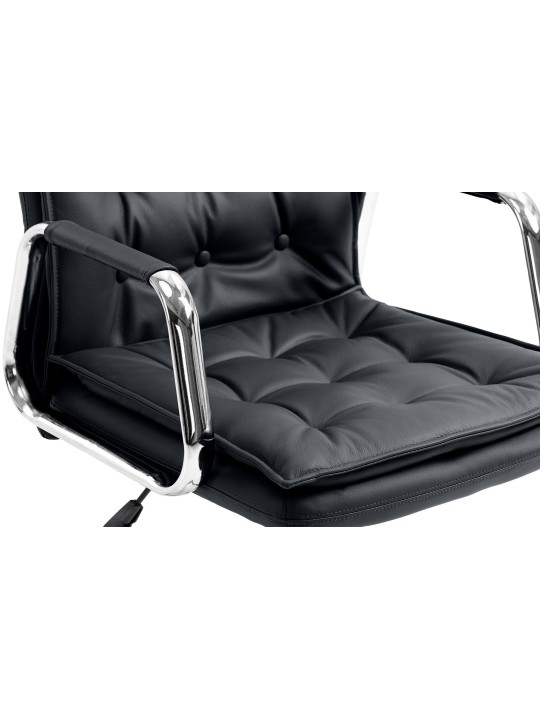 Cadeira de escritório Sotira em pele genuína, preto