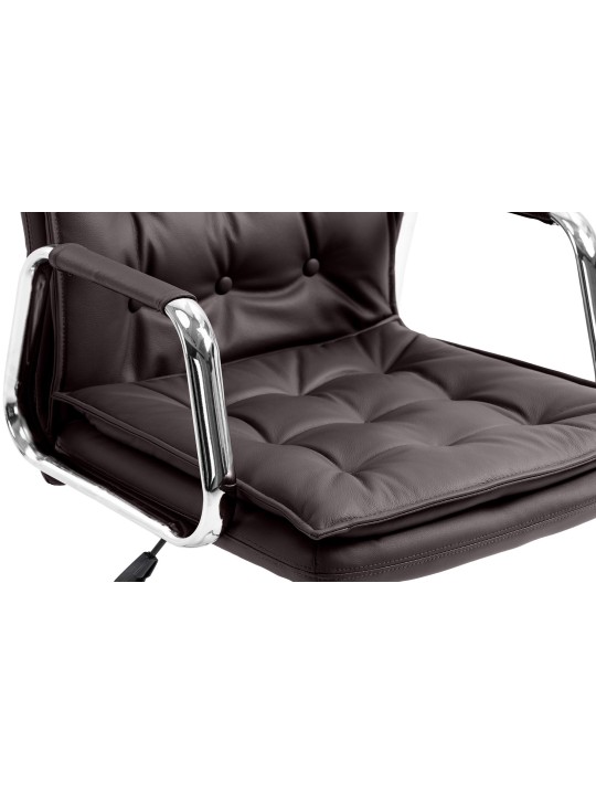 Cadeira de escritório Sotira em pele genuína, castanho