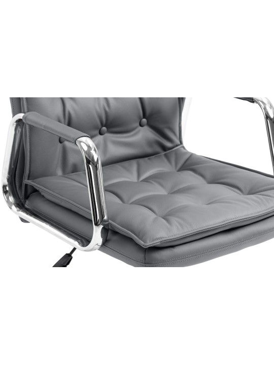 Cadeira de escritório Sotira em pele genuína, cinza