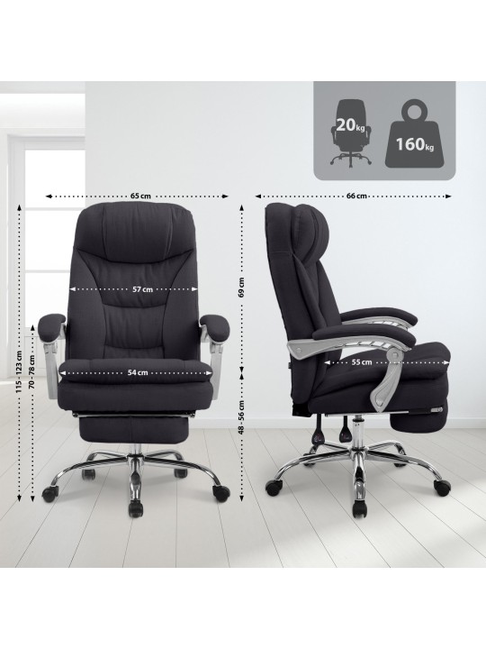 Cadeira de escritório XL tecido Troy, preto