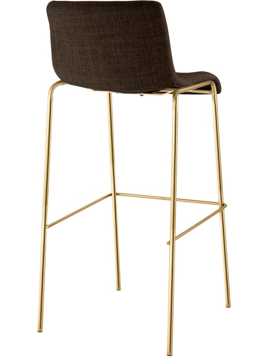 Banco de bar em tecido Hoover de 4 pés dourado, castanho Banco de bar em tecido Hoover de 4 pés dourado, castanho