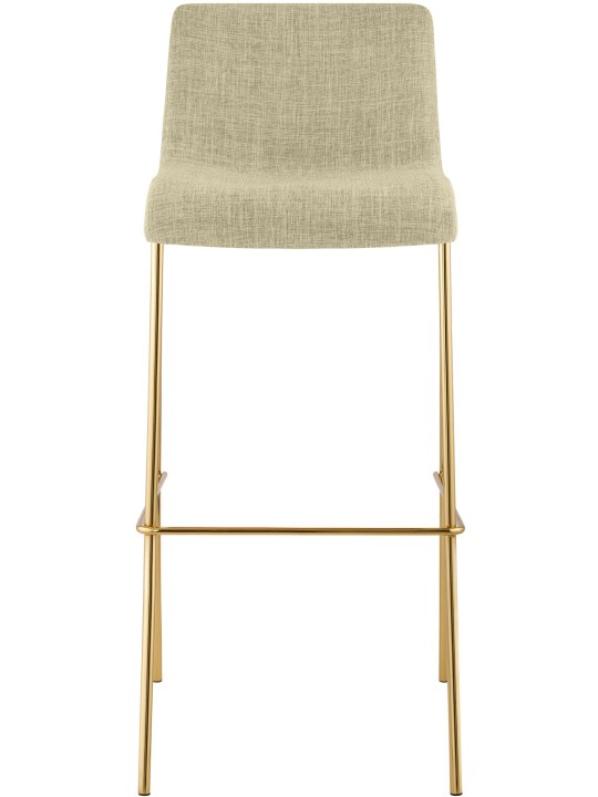 Banco de bar em tecido Hoover de 4 pés dourado, creme Banco de bar em tecido Hoover de 4 pés dourado, creme