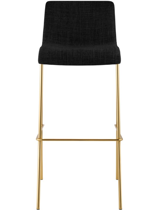 Banco de bar em tecido Hoover de 4 pés dourado, cinza escuro Banco de bar em tecido Hoover de 4 pés dourado, cinza escuro