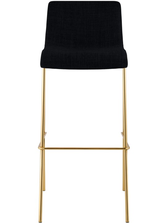 Banco de bar em tecido Hoover de 4 pés dourado, preto