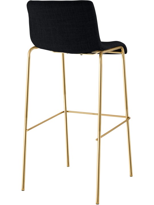 Banco de bar em tecido Hoover de 4 pés dourado, preto