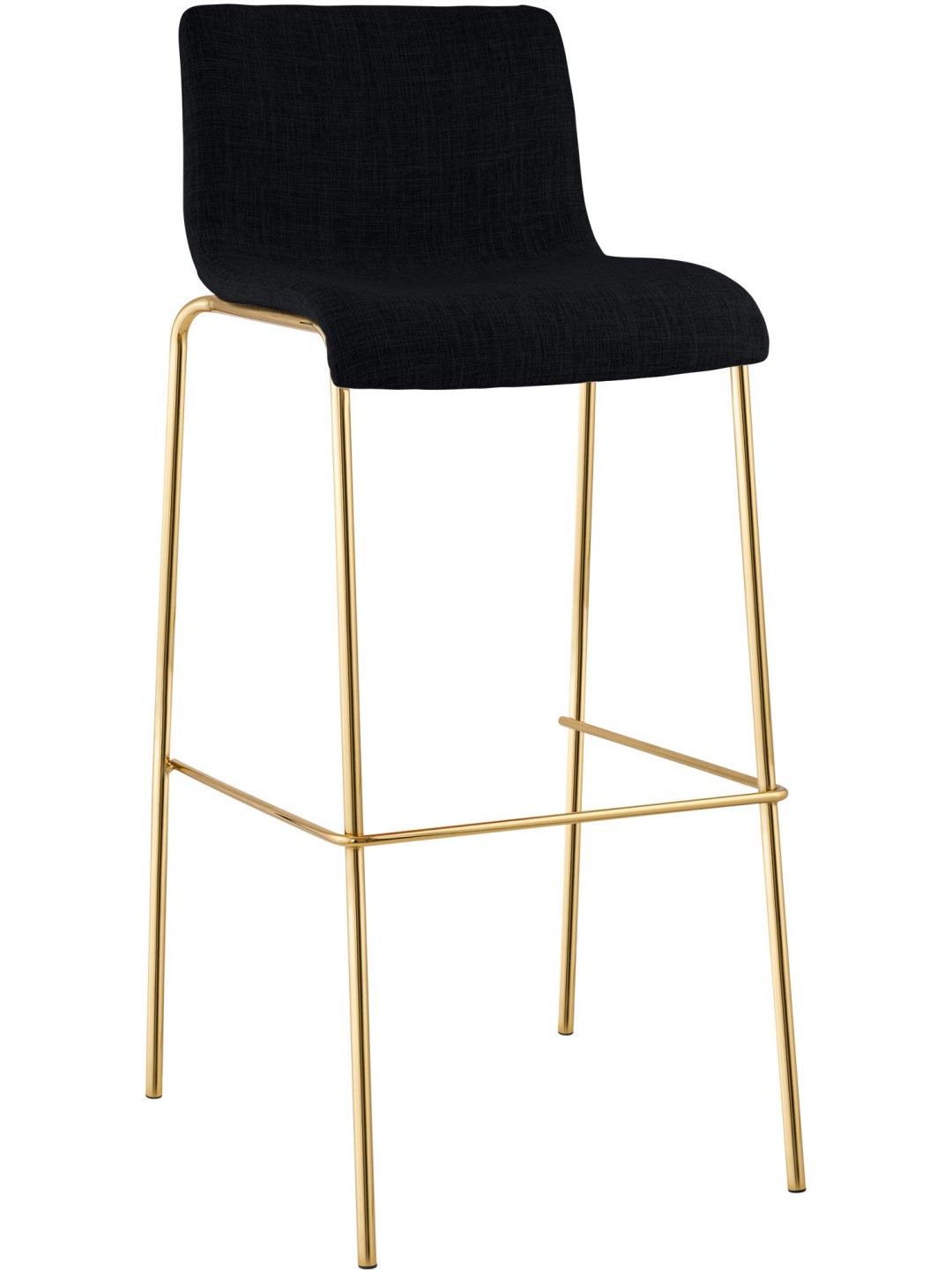 Banco de bar em tecido Hoover de 4 pés dourado, preto