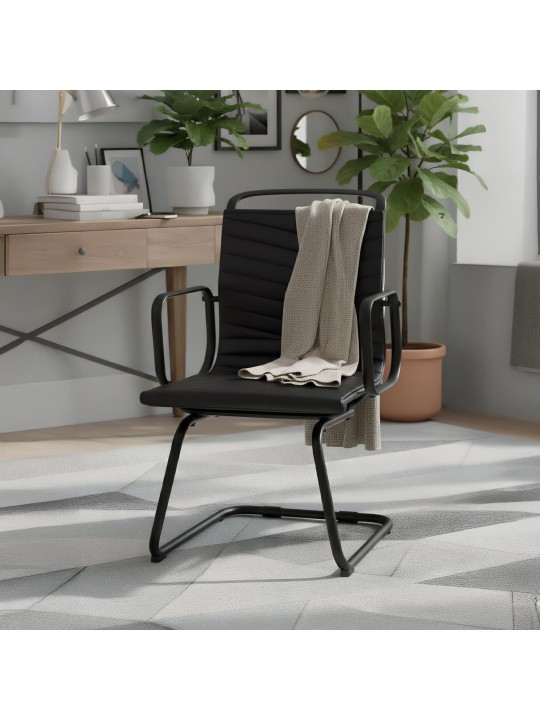 Cadeira para visitantes Tomkin em couro sintético, preto