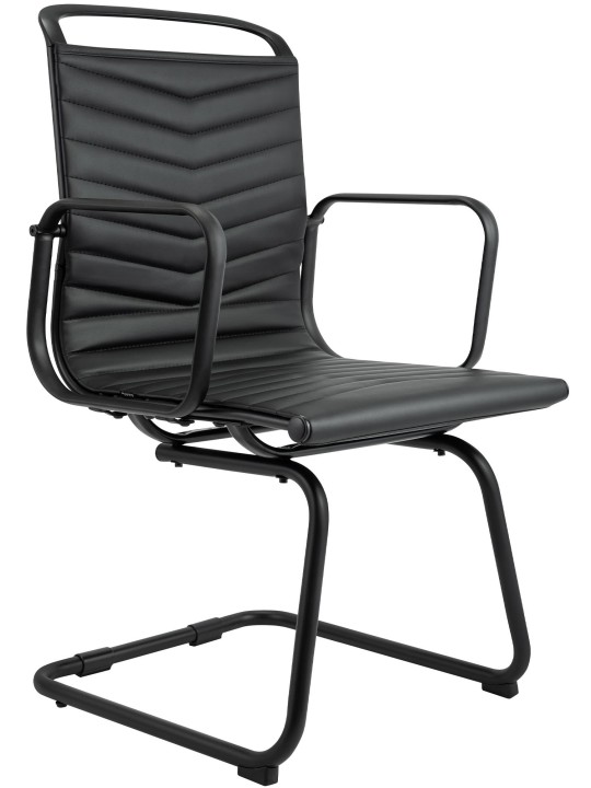 Cadeira para visitantes Tomkin em couro sintético, preto