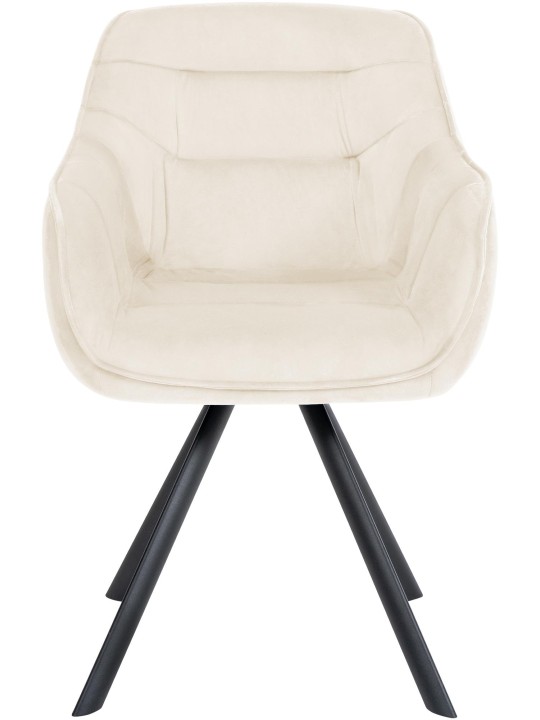 Cadeira de veludo Russel, creme
