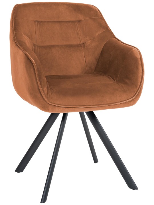 Cadeira de veludo Russel, café